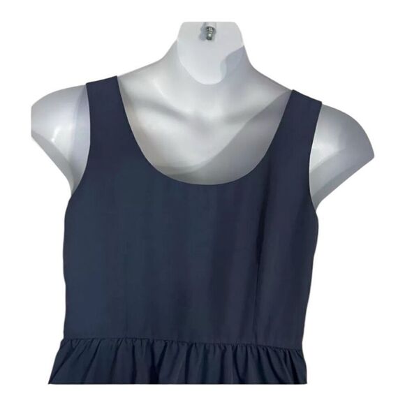 TEVOLIO Blue Sleeveless Sheath Dress Size 10 Ruffle Pleated Hem Casual Zip-Up - Picture 4 of 9